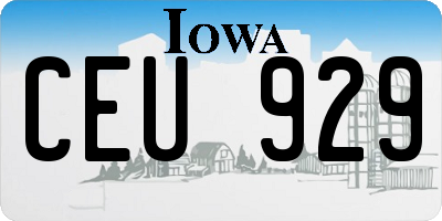 IA license plate CEU929