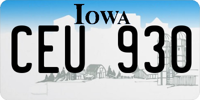 IA license plate CEU930