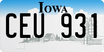 IA license plate CEU931