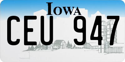 IA license plate CEU947
