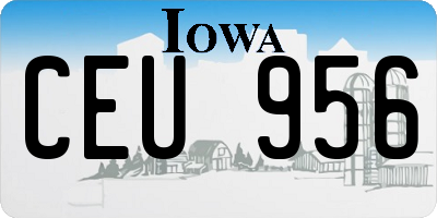 IA license plate CEU956