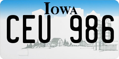 IA license plate CEU986