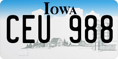 IA license plate CEU988