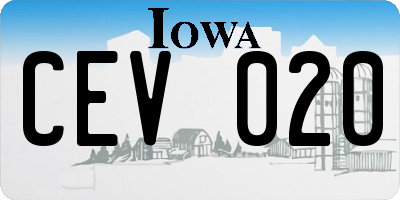 IA license plate CEV020