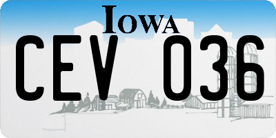 IA license plate CEV036