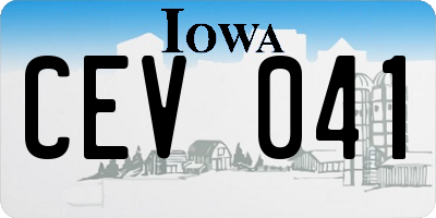 IA license plate CEV041