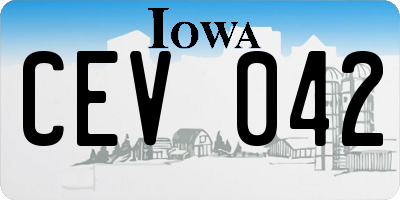 IA license plate CEV042