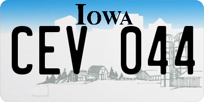 IA license plate CEV044