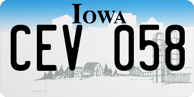 IA license plate CEV058