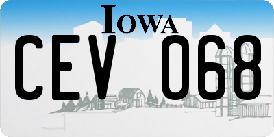 IA license plate CEV068