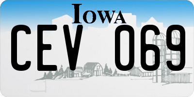 IA license plate CEV069