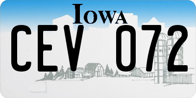 IA license plate CEV072