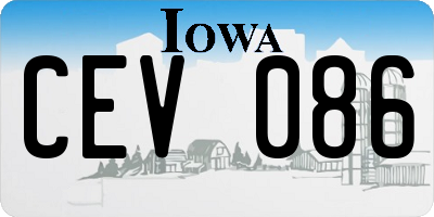 IA license plate CEV086