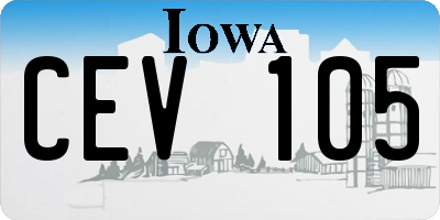 IA license plate CEV105