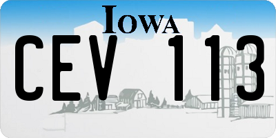 IA license plate CEV113