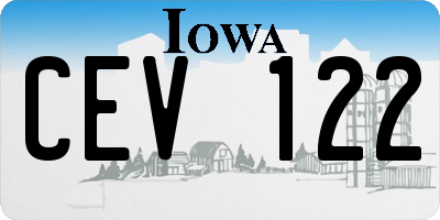 IA license plate CEV122