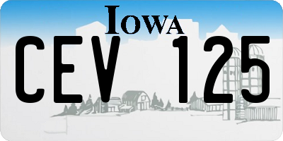IA license plate CEV125