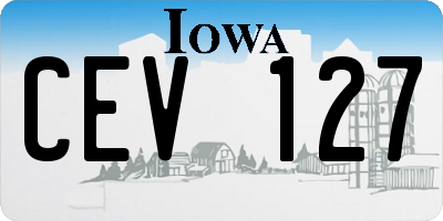 IA license plate CEV127