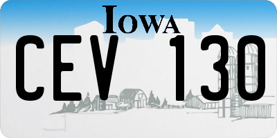 IA license plate CEV130