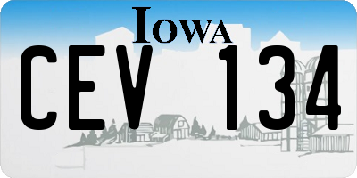 IA license plate CEV134