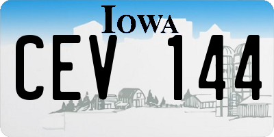 IA license plate CEV144