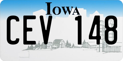 IA license plate CEV148