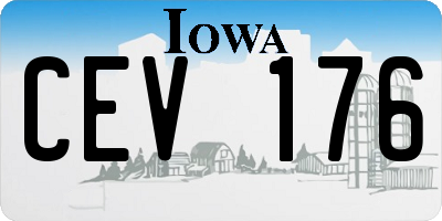IA license plate CEV176