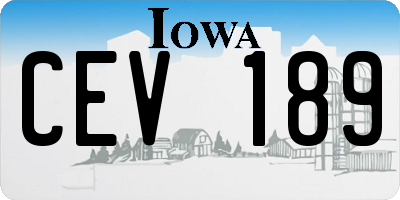IA license plate CEV189