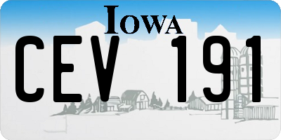 IA license plate CEV191