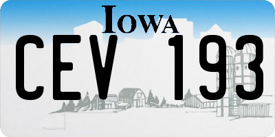 IA license plate CEV193