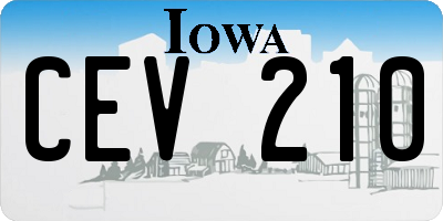 IA license plate CEV210