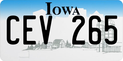 IA license plate CEV265