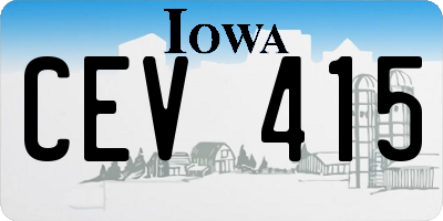 IA license plate CEV415