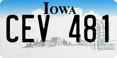 IA license plate CEV481