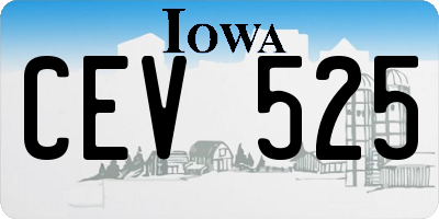 IA license plate CEV525