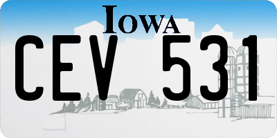 IA license plate CEV531