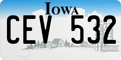 IA license plate CEV532