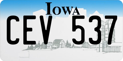 IA license plate CEV537