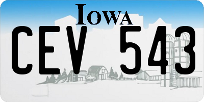 IA license plate CEV543
