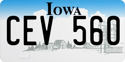 IA license plate CEV560