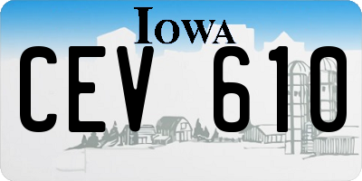 IA license plate CEV610