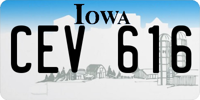 IA license plate CEV616