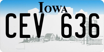IA license plate CEV636