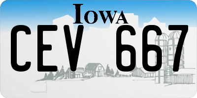 IA license plate CEV667