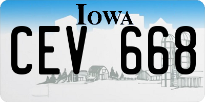 IA license plate CEV668