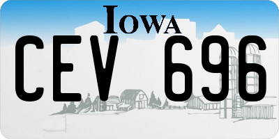 IA license plate CEV696