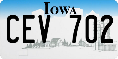 IA license plate CEV702
