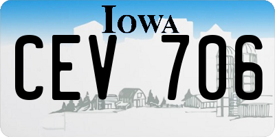 IA license plate CEV706