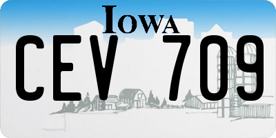 IA license plate CEV709
