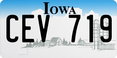 IA license plate CEV719